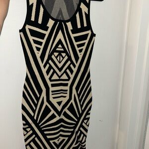 Forever 21 Black and Tan Geometric Mini Dress
